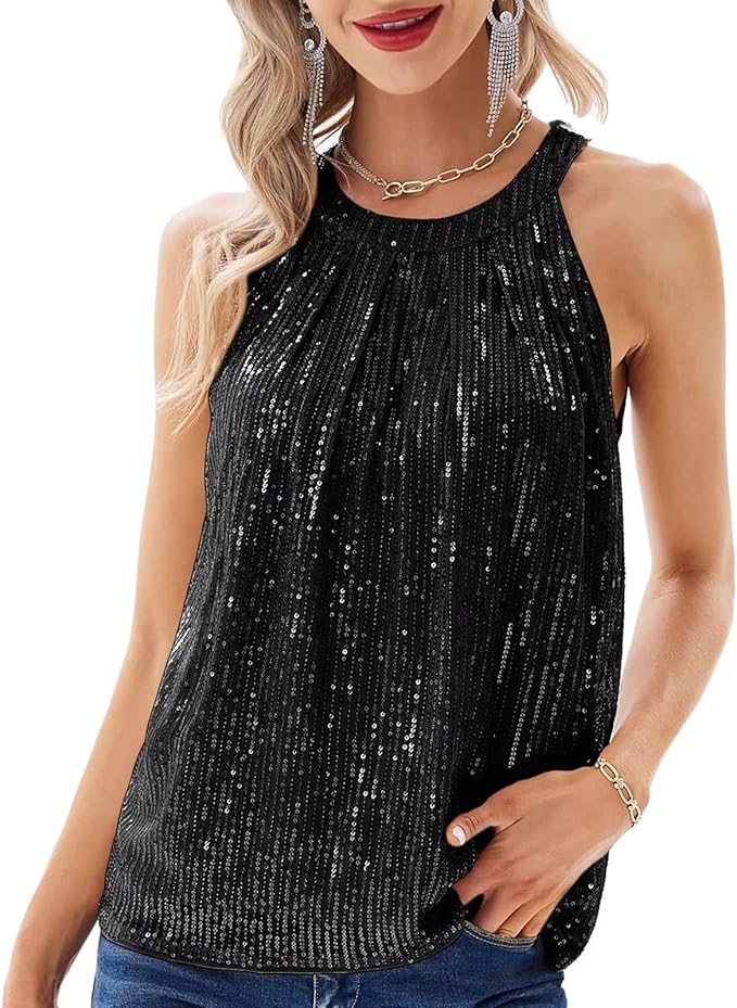 Brith | Halter Top with Golden Diamond Pattern