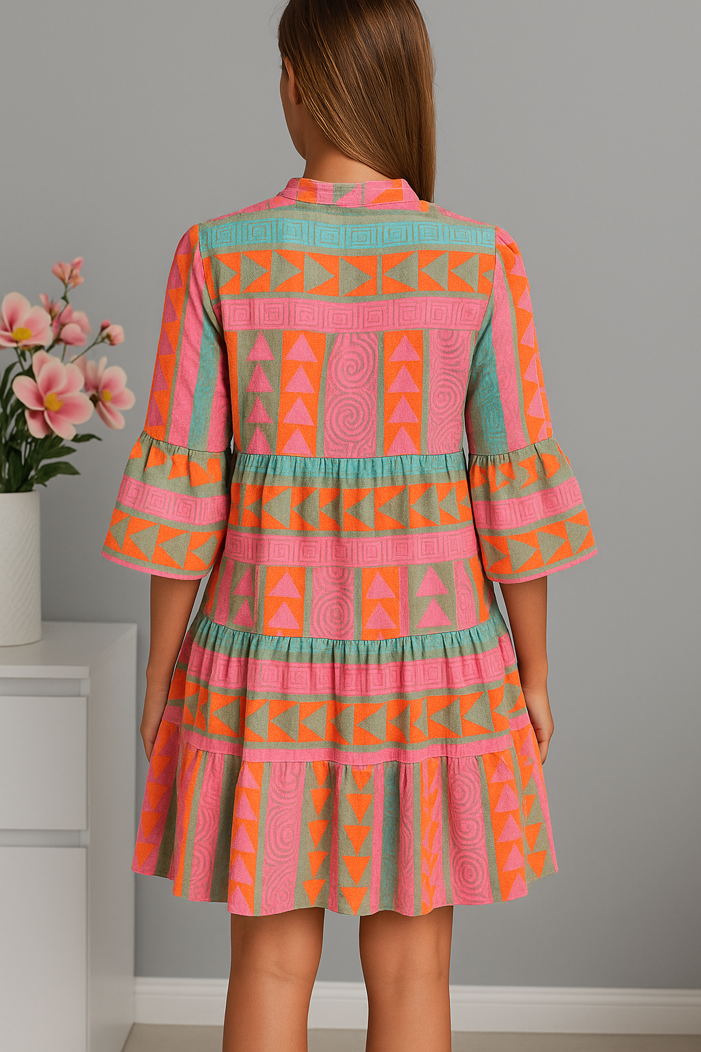 Camryn | Colorful Babydoll Mini Dress