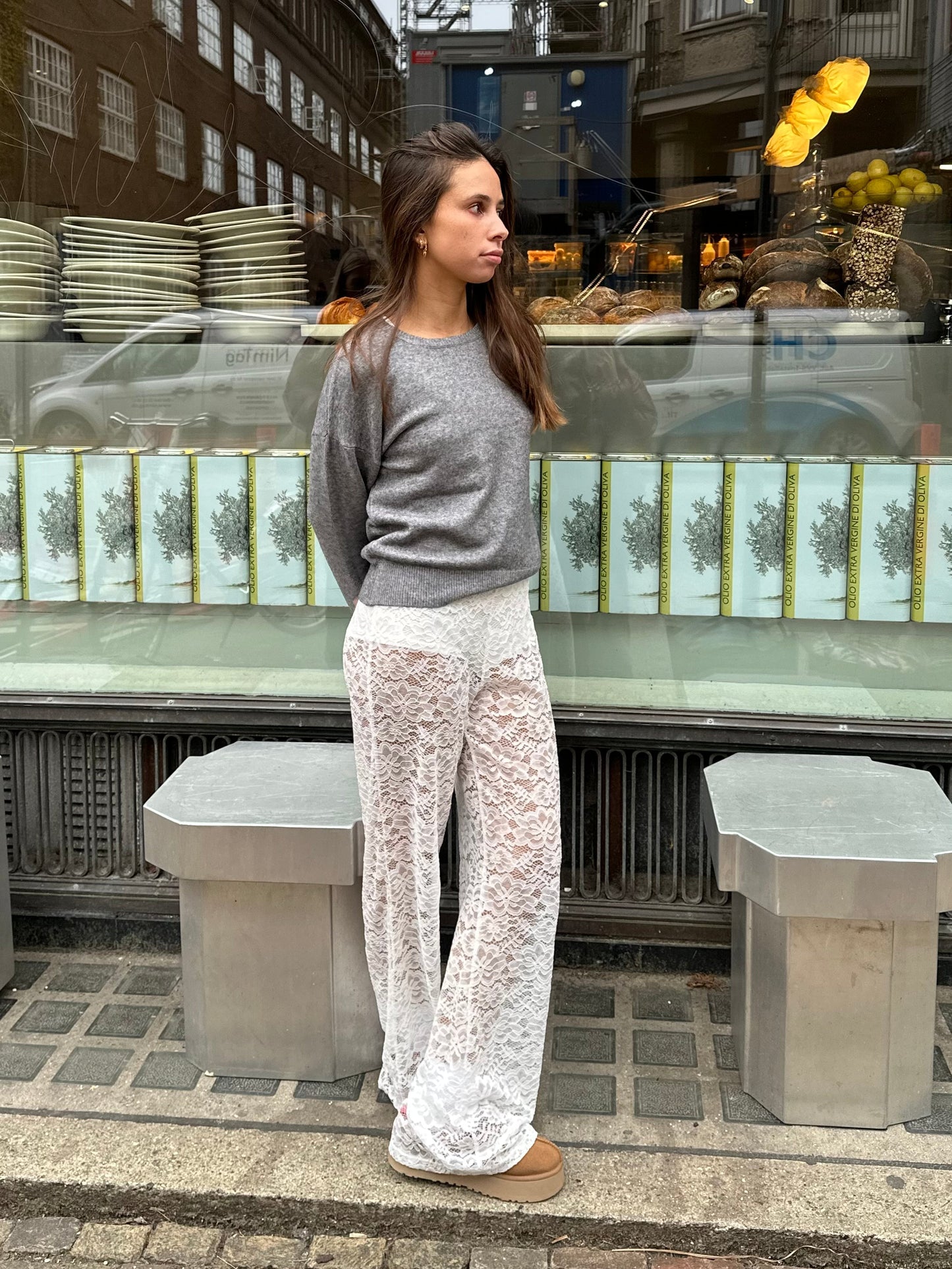 Luxury Elegant Women's Pants with Lace and Wide Legs
