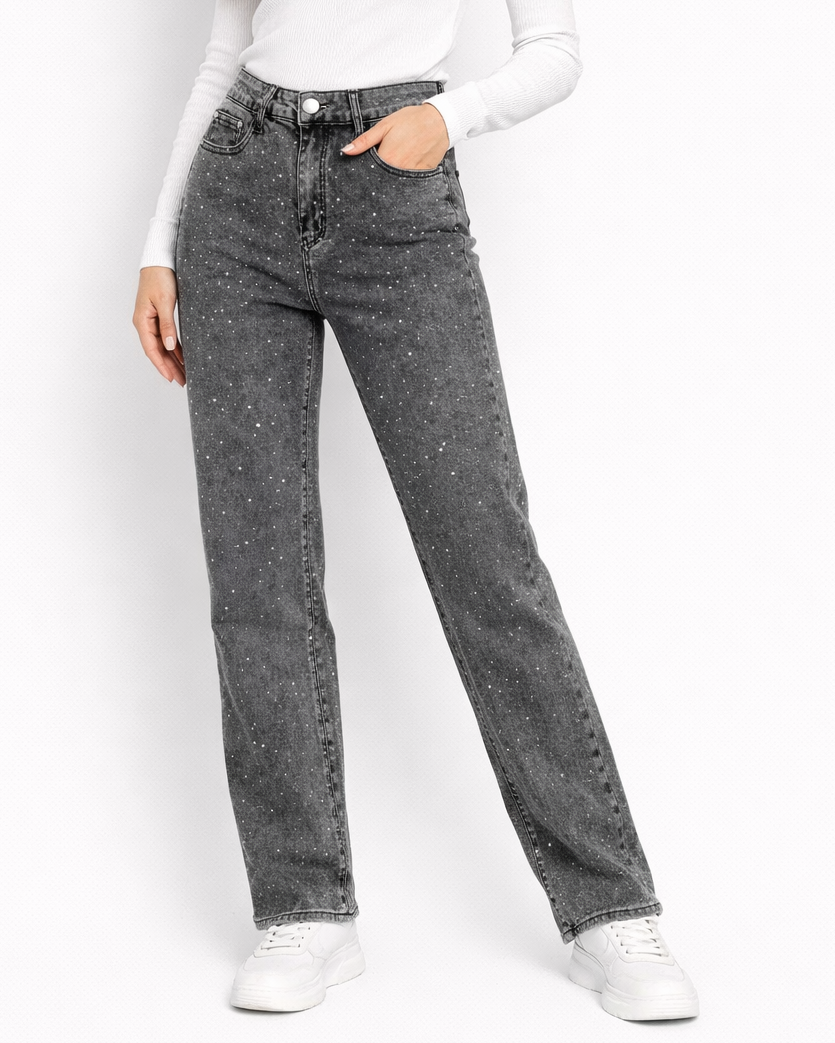 Laila | Straight-Leg Jeans with Glitter Details