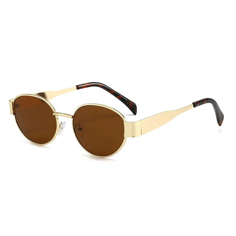 Retro Oval Sunglasses With Slim Design For Women