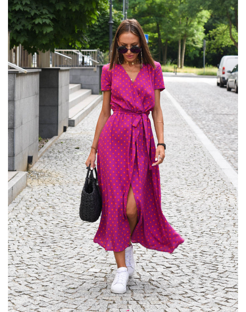 Corinne | V-Neck Midi Dress with Floral Print