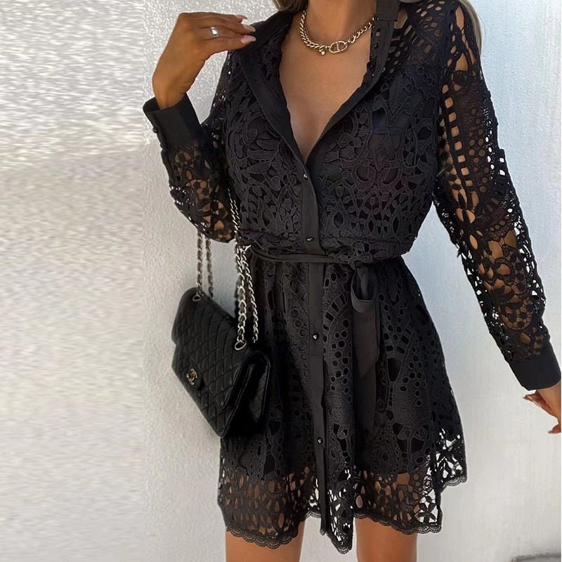Jinni | Midi Women's Dress with Lace Details
