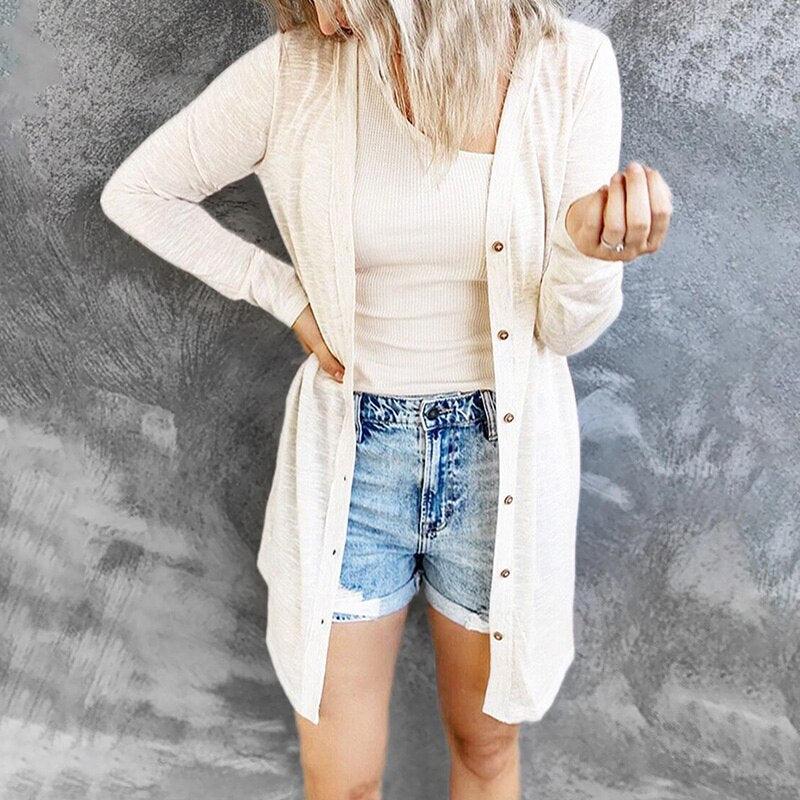 Trendy airy women's cardigan with buttons