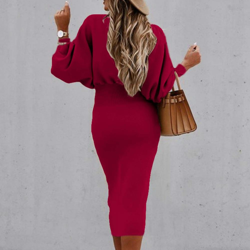 Jera | Chic Midi Dress with Elegant Sleeves