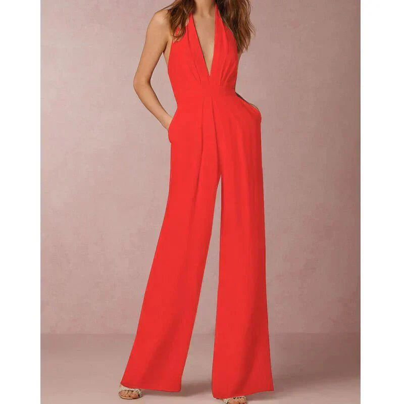 Tessy | Elegant Deep V-Neck Jumpsuit