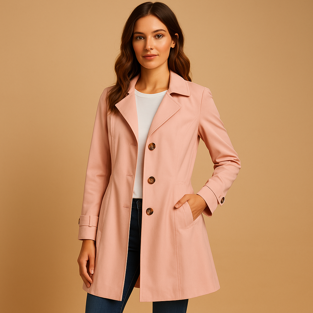 Elegant Stylish Women's Trench Coat with Button Closure
