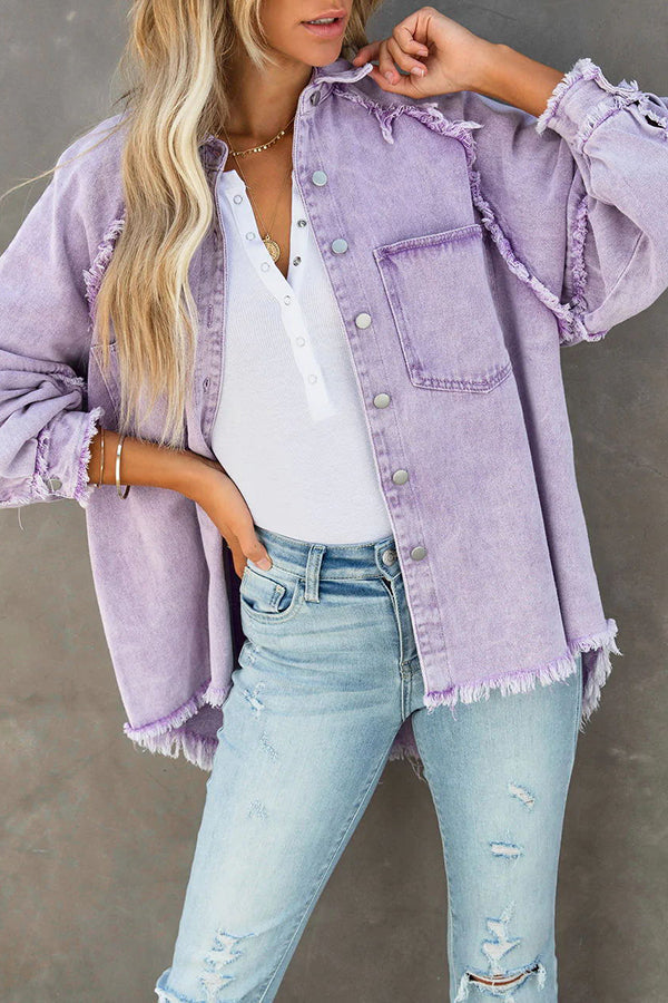 Trendy stylish women's denim jacket