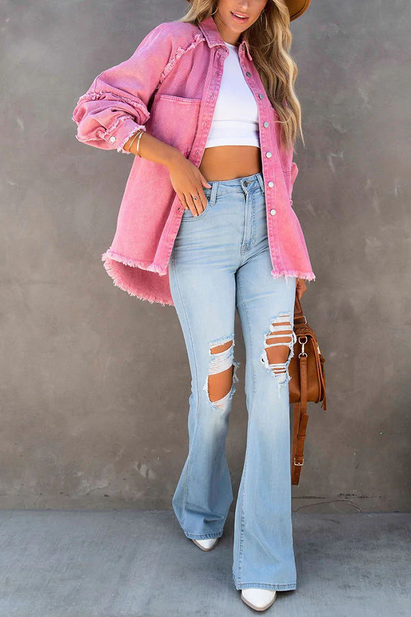 Trendy stylish women's denim jacket