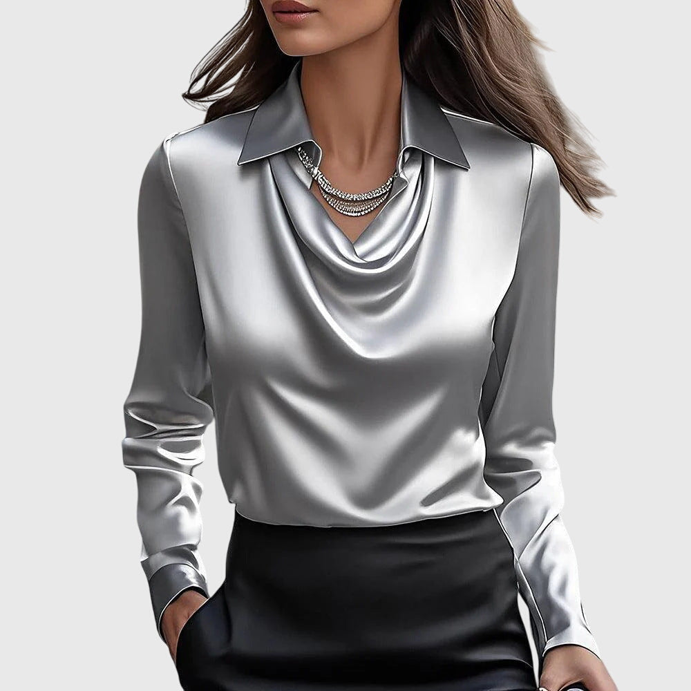 Chic Refined Women's Blouse with Long Sleeves
