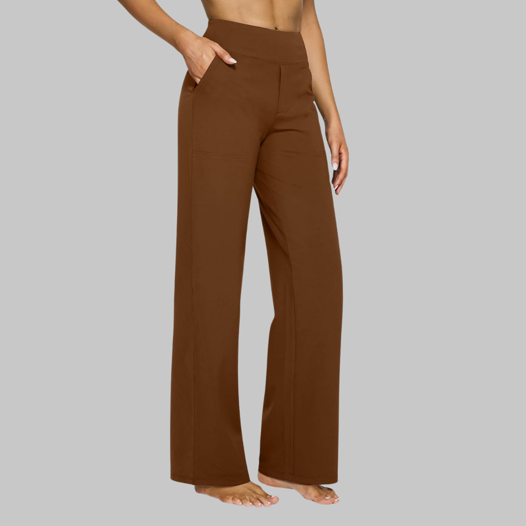 Comfortable Wide-Leg Women's Pants with High Waist and Pockets