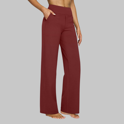Comfortable Wide-Leg Women's Pants with High Waist and Pockets