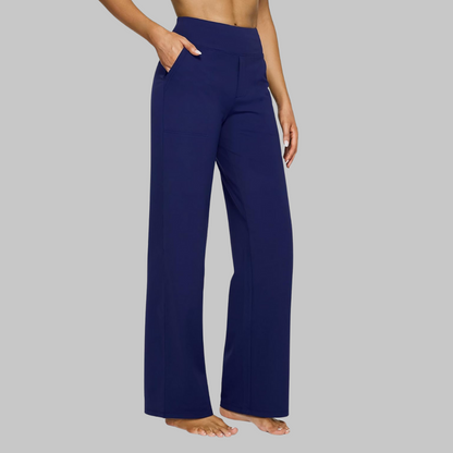 Comfortable Wide-Leg Women's Pants with High Waist and Pockets