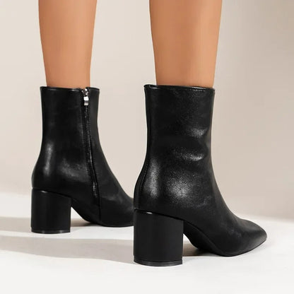Elegant comfortable women's ankle boots with heel