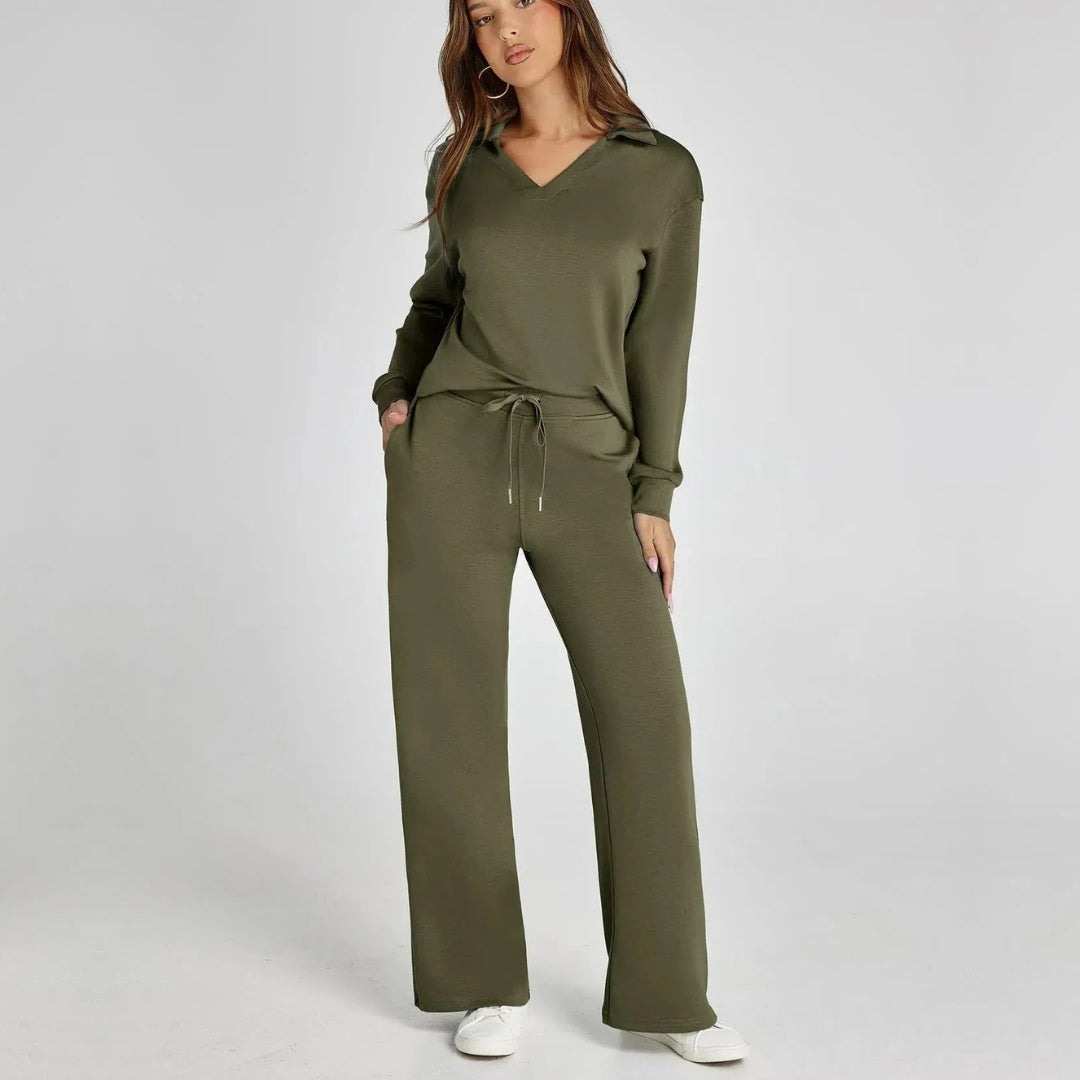 Stylish Women's Loungewear Set with Wide Legs