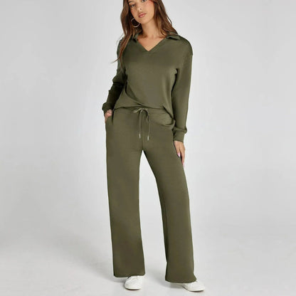Stylish Women's Loungewear Set with Wide Legs