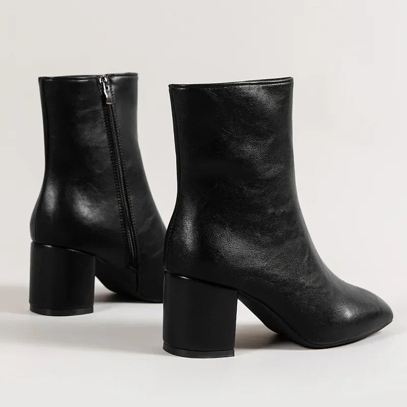 Elegant comfortable women's ankle boots with heel