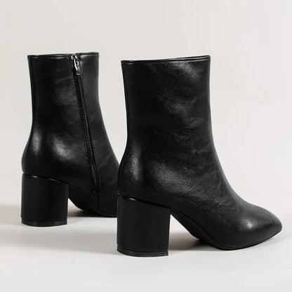 Elegant comfortable women's ankle boots with heel