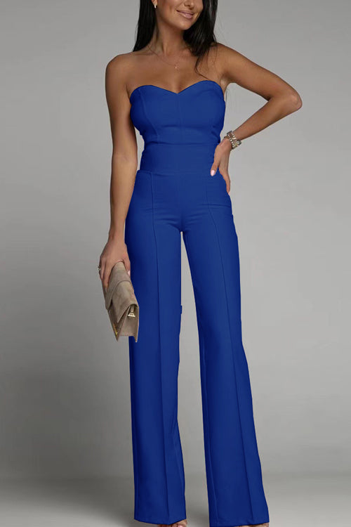Trendy Strapless Jumpsuit With Wide Legs for Women
