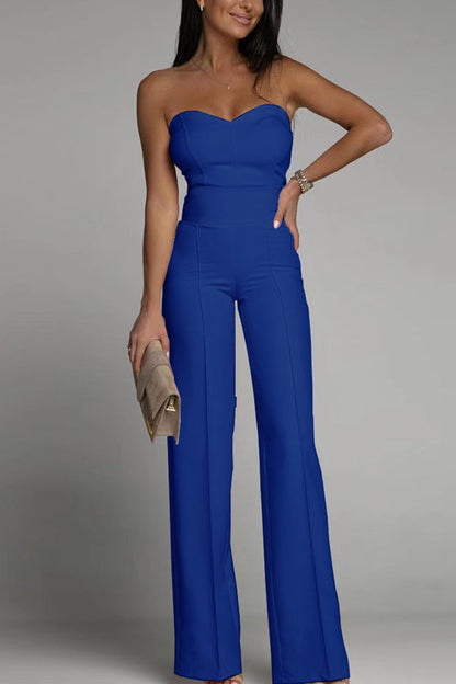 Trendy Strapless Jumpsuit With Wide Legs for Women