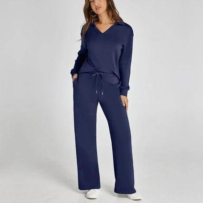Stylish Women's Loungewear Set with Wide Legs