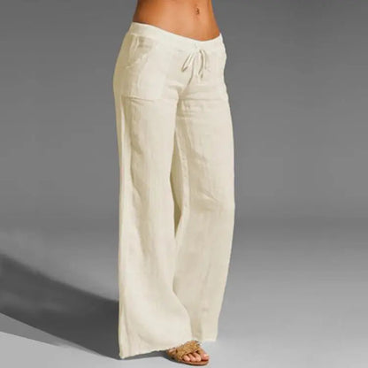 Airy Wide-Leg Pants With Drawstring For Women