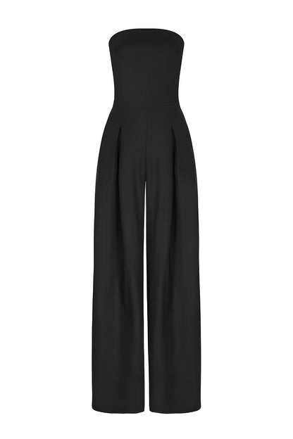 Chic Strapless Women's Jumpsuit With High Waist And Wide Legs