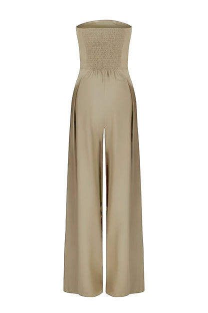 Chic Strapless Women's Jumpsuit With High Waist And Wide Legs