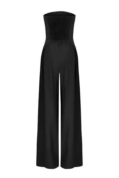 Chic Strapless Women's Jumpsuit With High Waist And Wide Legs