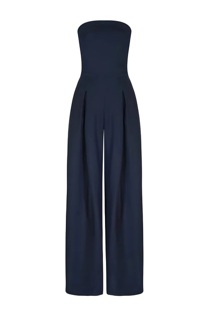 Chic Strapless Women's Jumpsuit With High Waist And Wide Legs