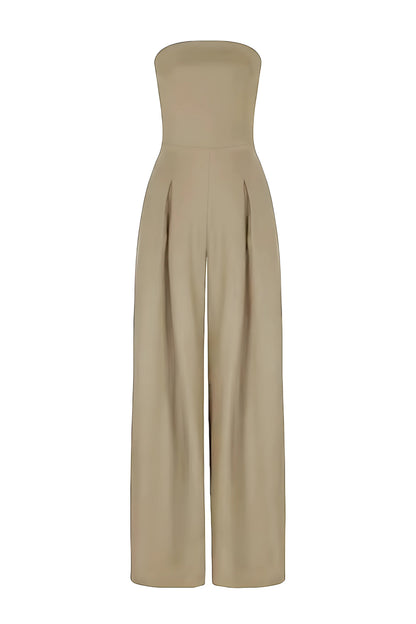 Chic Strapless Women's Jumpsuit With High Waist And Wide Legs