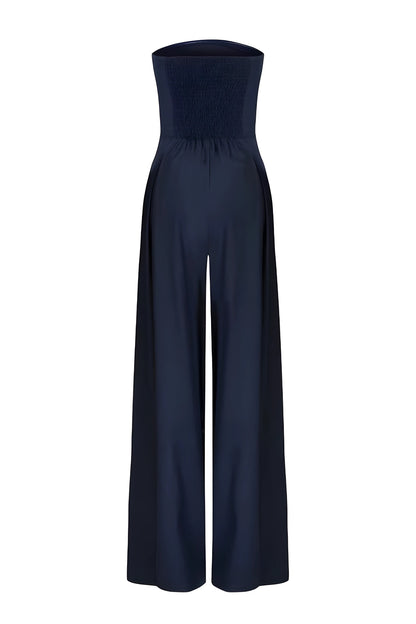 Chic Strapless Women's Jumpsuit With High Waist And Wide Legs
