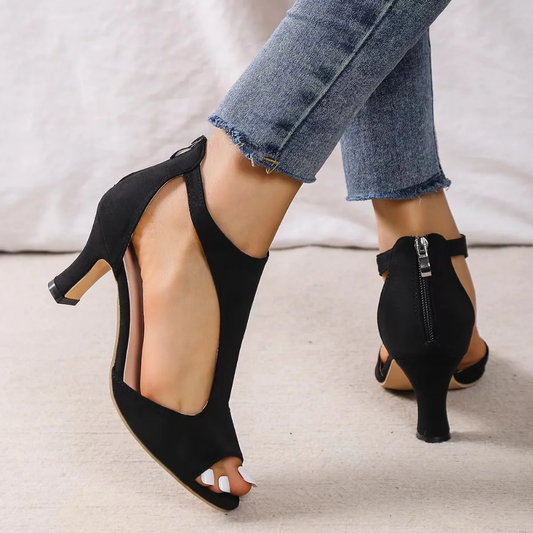 Women's Heels with Open Toe and Comfortable Wedge Fit