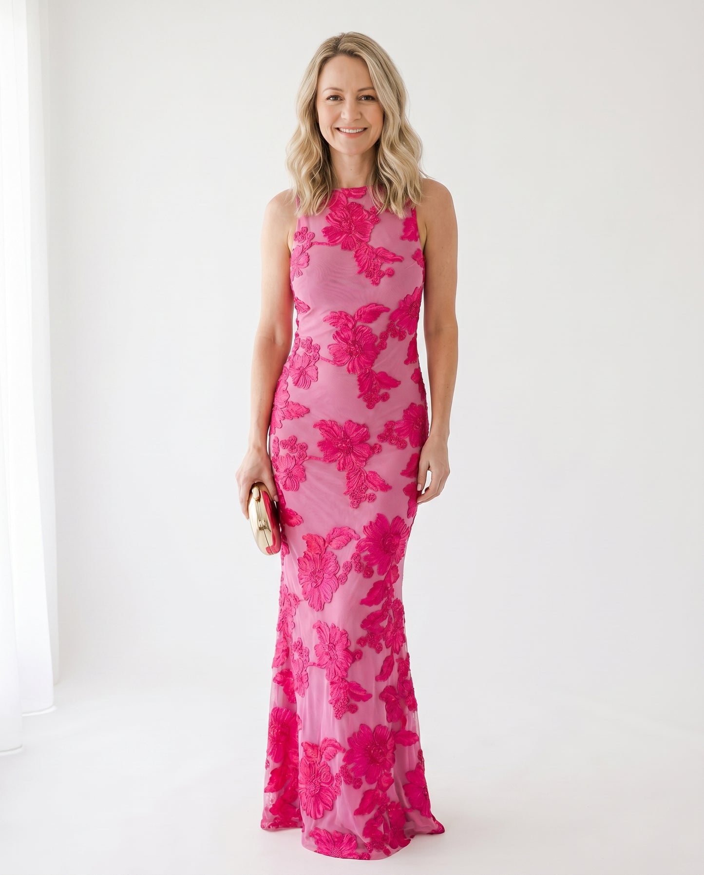 ruby-bloemenjurk-dames-donkerroze-1