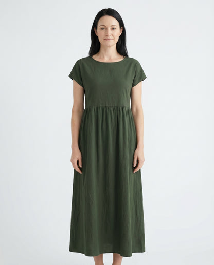 rose-midi-jurk-dames-olijfgroen-1