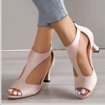 Women's Heels with Open Toe and Comfortable Wedge Fit