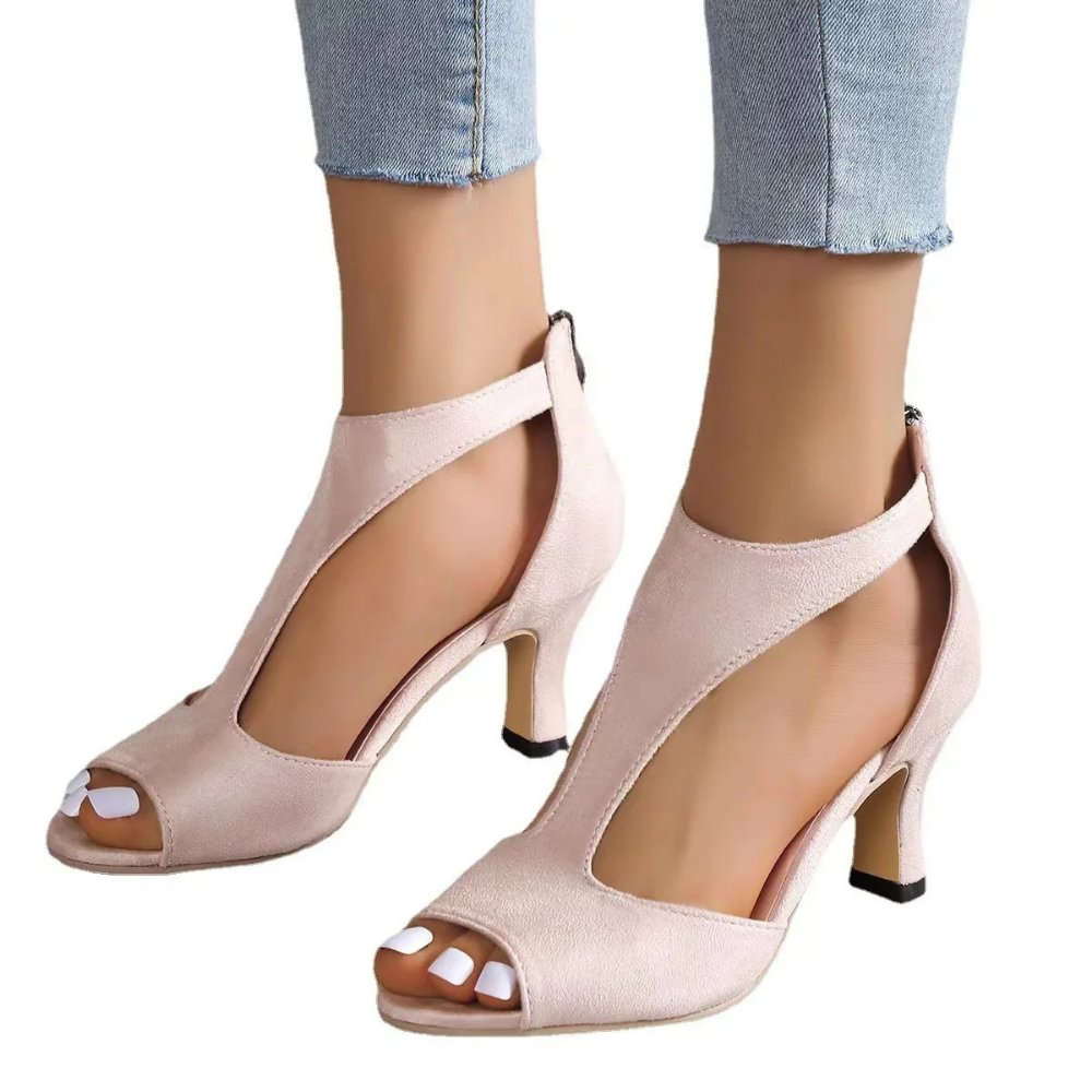 Women's Heels with Open Toe and Comfortable Wedge Fit