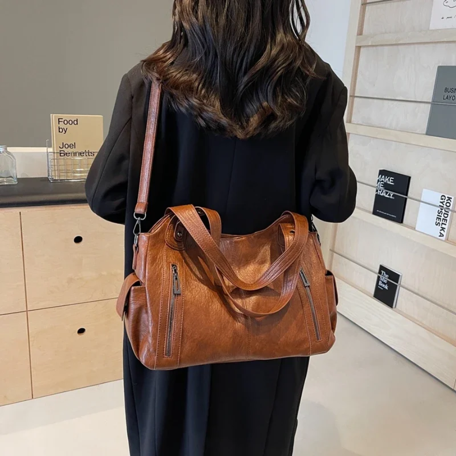 Malyna | Casual Shoulder Bag with Zippers and Adjustable Strap