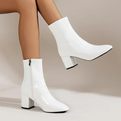 Elegant comfortable women's ankle boots with heel