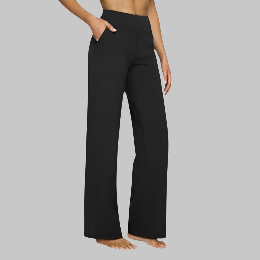 Comfortable Wide-Leg Women's Pants with High Waist and Pockets