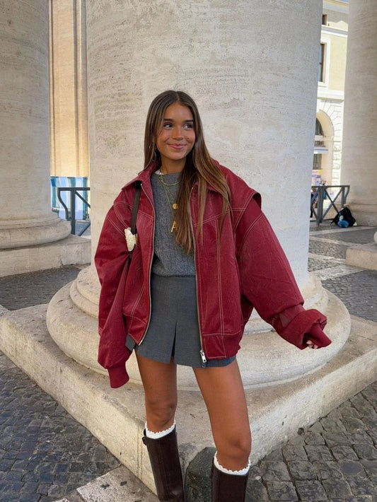 Charlot | Oversized Jacket with Zipper and Elegant Look