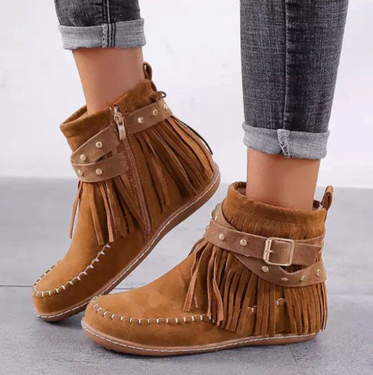 Margo | Suede Fringe Boots