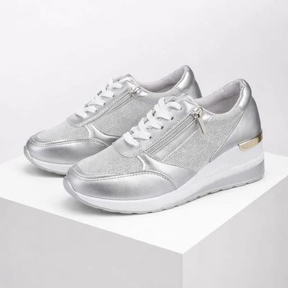 Women's Wedge Lightweight Sneakers With Lace Closure