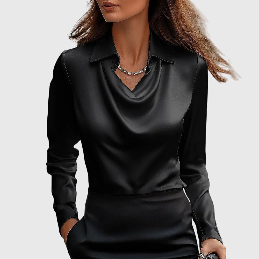 Chic Refined Women's Blouse with Long Sleeves