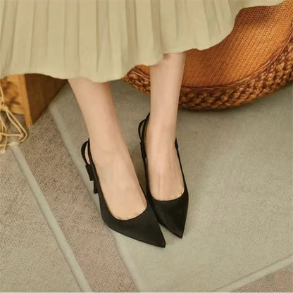 Philia| Pointed Slingback Heels with High Heel