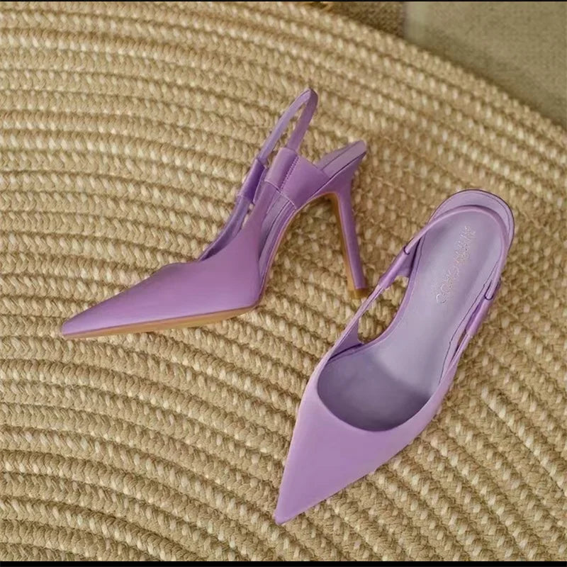 Philia| Pointed Slingback Heels with High Heel