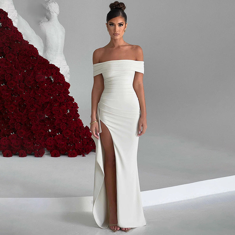 Genny | Gala Dresses Off-Shoulder Slit Maxi Dress