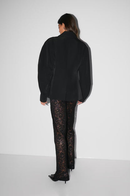Luxury Elegant Women's Pants with Lace and Wide Legs
