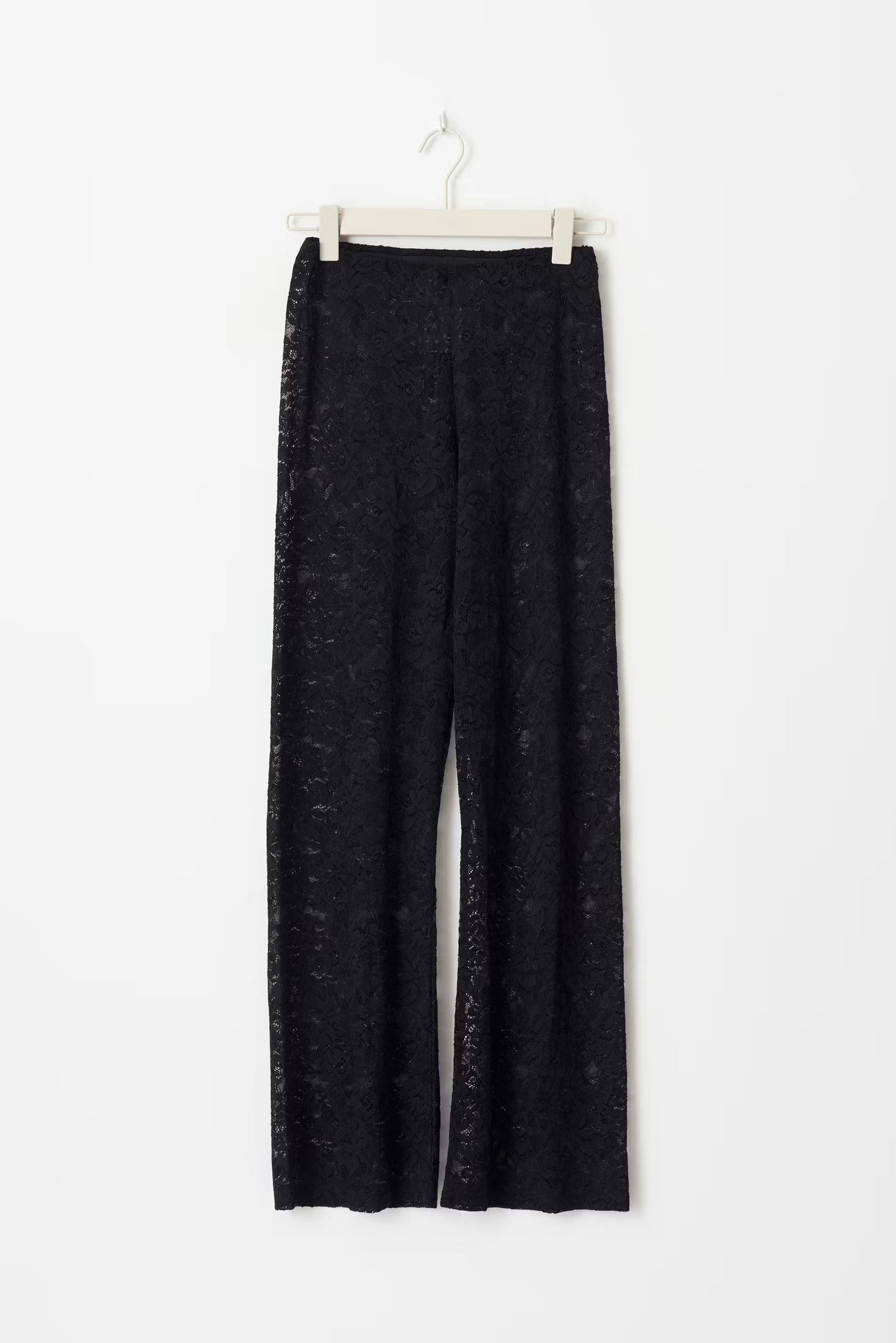 Luxury Elegant Women's Pants with Lace and Wide Legs