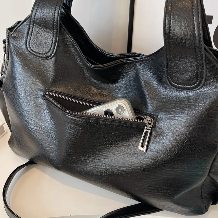 Malyna | Casual Shoulder Bag with Zippers and Adjustable Strap